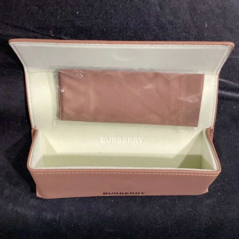 Burberry London England Tan Beige Foldable Eyewear Case‎ with Cleaning Cloth